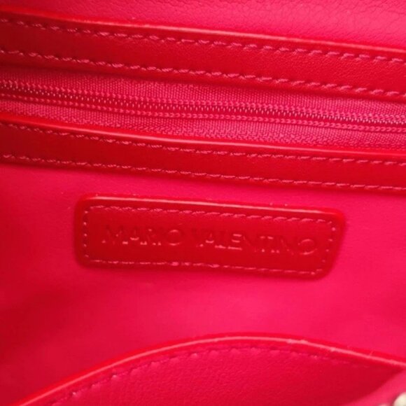 Valentino Princesa Rosso Red Leather Crossbody Bag with Gold Accents - Picture 2 of 6